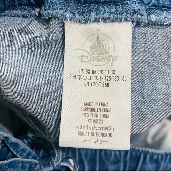 Disney Parks Mickey Mouse Christmas Print Jeans Joggers Pants Elastic 3X - Picture 7 of 8